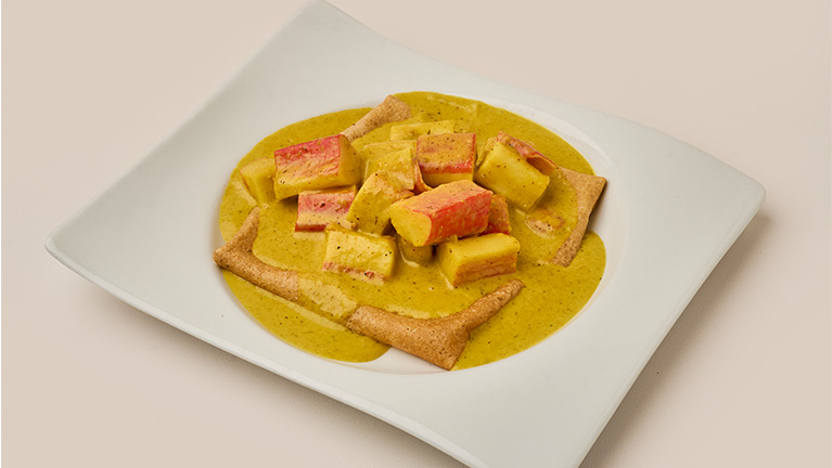 Crepe de Palmitos de cangrejo al Curry