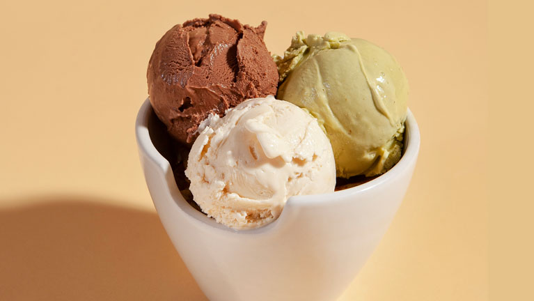 Vaso de Tres Sabores de Helado