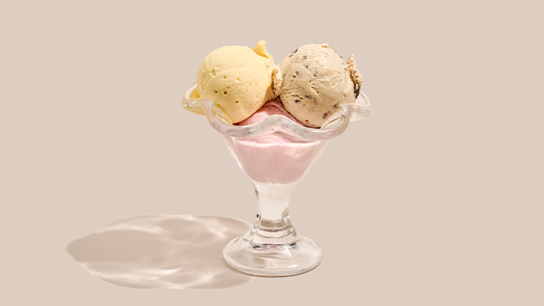 Vaso de Tres Sabores de Helado