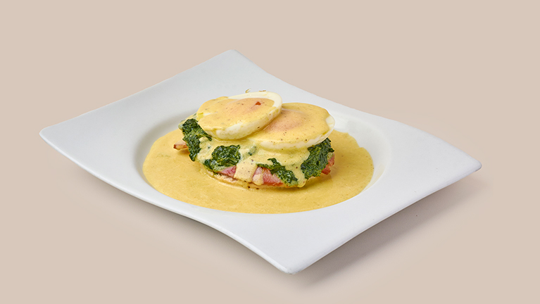 Huevos Benedictine con Espinaca