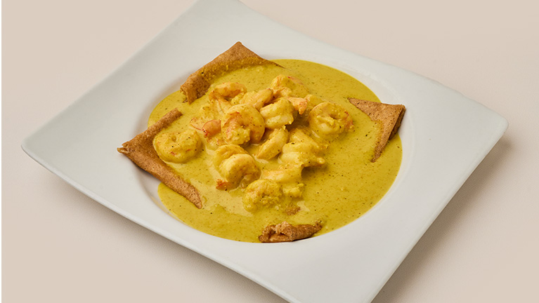 Crepe de Camarones al Curry