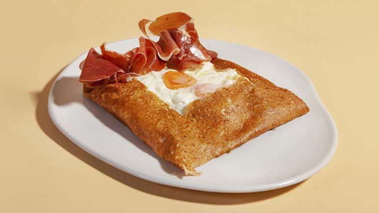Crepe Bretonne con Jamón Serrano (con dos huevos)